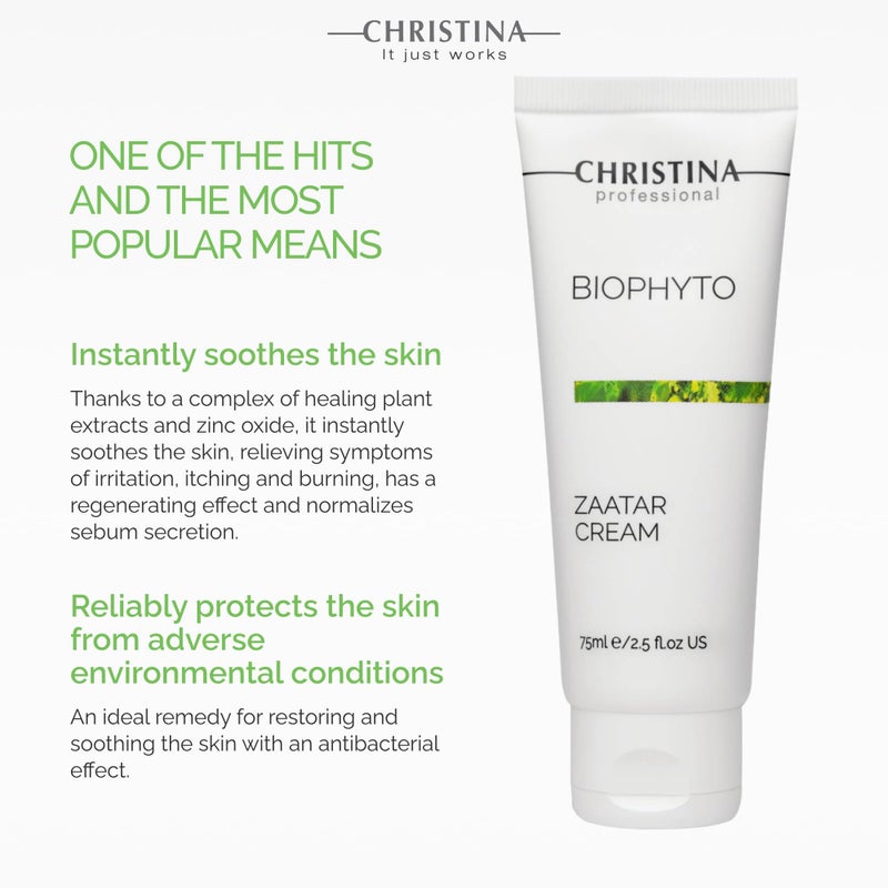 Christina -CHRISTINA- Biophyto Zaatar Cream - 75ml - Vitamin E and Retinol Cream with Thyme & Marjoram Oil for Skin Repair - Balancing Cream for Combination, Dry, Normal, Oily and Sensitive Skin - Image 4