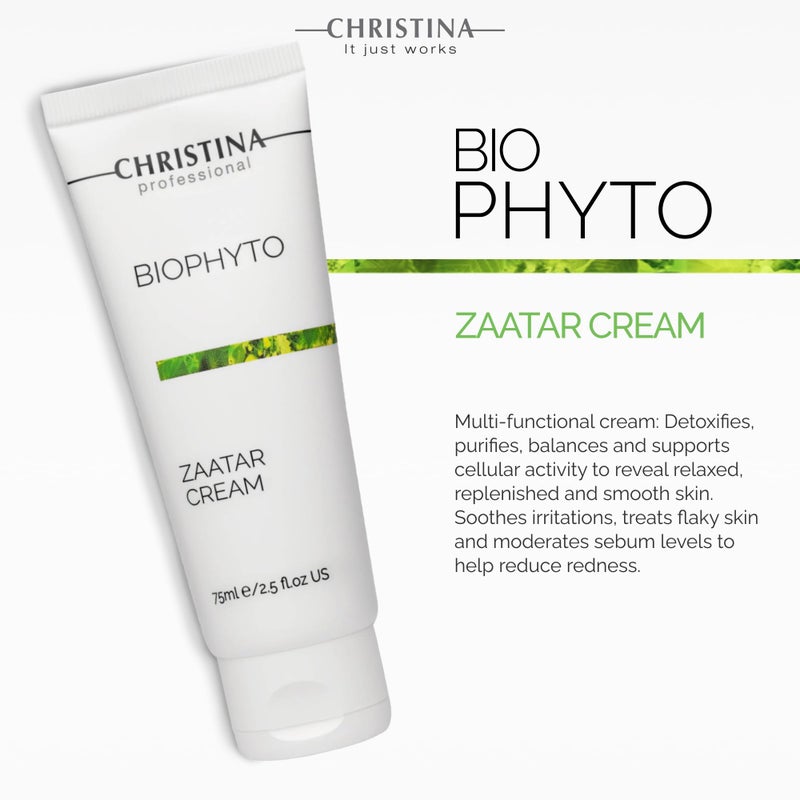 Christina -CHRISTINA- Biophyto Zaatar Cream - 75ml - Vitamin E and Retinol Cream with Thyme & Marjoram Oil for Skin Repair - Balancing Cream for Combination, Dry, Normal, Oily and Sensitive Skin - Image 3