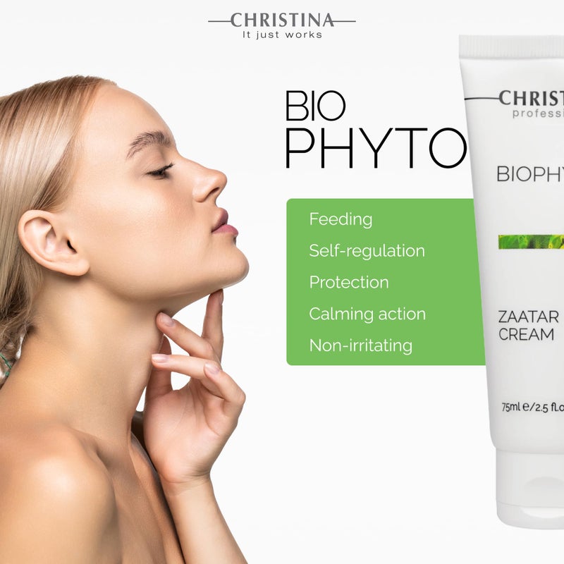 Christina -CHRISTINA- Biophyto Zaatar Cream - 75ml - Vitamin E and Retinol Cream with Thyme & Marjoram Oil for Skin Repair - Balancing Cream for Combination, Dry, Normal, Oily and Sensitive Skin - Image 2