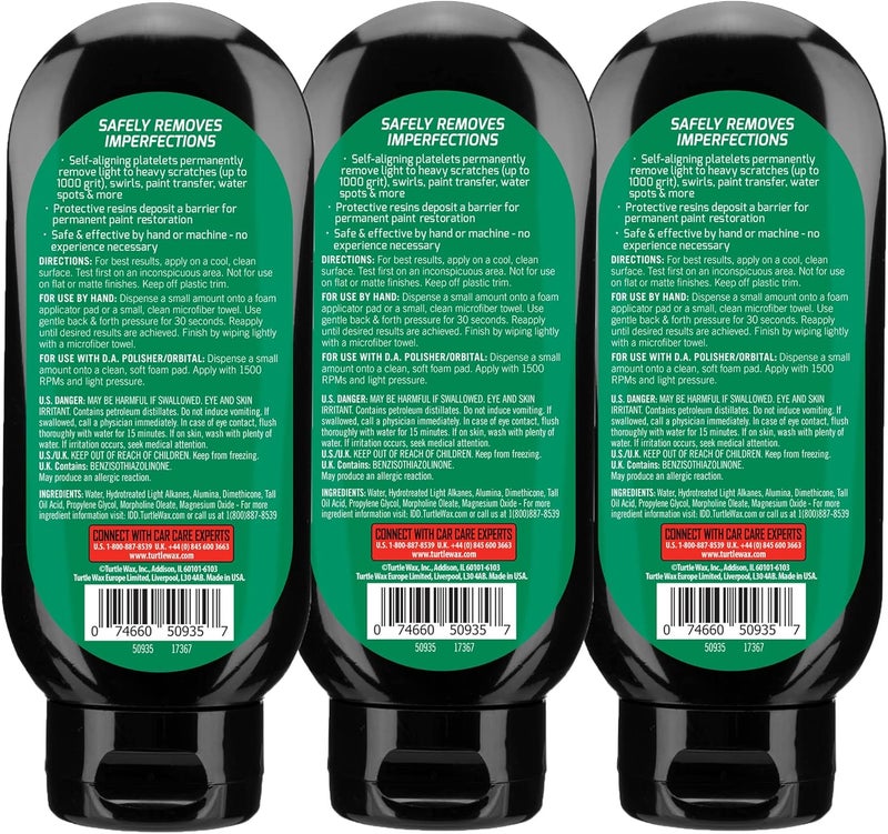 TurtleWax Scratch Repair and Renew, Car Scratch Remover, Tackles Swirl Marks, Paint Transfer, Headlight Oxidation, Water Spot Remover for Cars, Safe for All Paint Colors, 7oz (Pack of 3) - Image 2