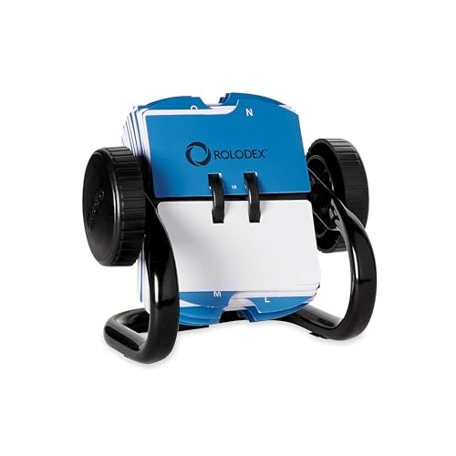 Rolodex ملف بطاقات رولودكس ميني الدوار، حجم البطاقة 1-3/4" × 3-1/4"، 250 بطاقة صغيرة، أسود - حجم مدمج، مثالي لكتابة الأسماء والأرقام - Image 5