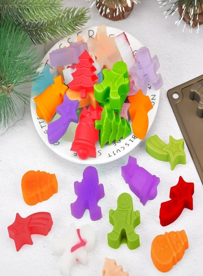 Skytail 15-Cavities, Christmas Chocolate Mould, Candy Baking, 3D Snowman, Xmas Tree, Gingerbread Man, Shooting Star, Bell Shape Mold for DIY Handmade Soap Candles Jelly Fondant, Gummy. - Image 4