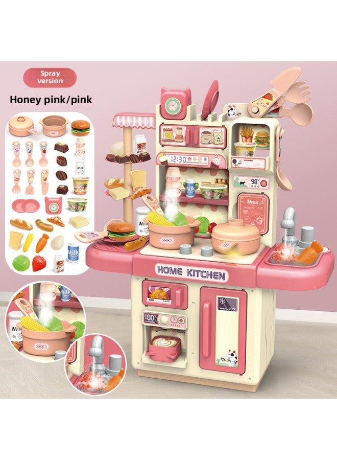 ألعاب المطبخ المحاكاة لمنزل الرش للأطفال تناسب الأولاد والبنات ألعاب الطبخ والطبخ التفاعلية بين الوالدين والطفل بالجملة - اللون: وردي (إصدار الرش) صندوق طلب البريد - المواصفات: بطارية تم شراؤها ذاتيًا - Image 1