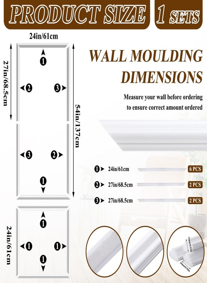 Pangda 1 Set Peel and Stick Wall Molding Kit, Premade Accent Molding Wainscoting Panel for Interior Wall Moulding Decor, Ready to Assemble Wainscoting Accent Panel (54 x 24 in) - Image 2