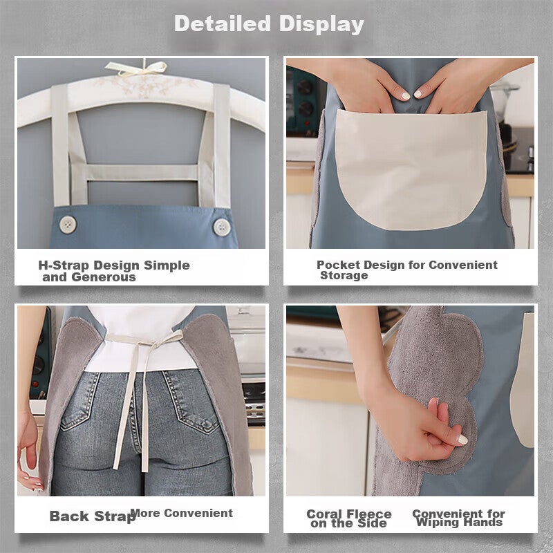 Dipuer Apron, Kitchen Hand-Wiping, Waterproof And Oil-Resistant, Cooking Waist Apron, Home Dining Room Workwear, Cooking Smock, Unisex Style - Image 1