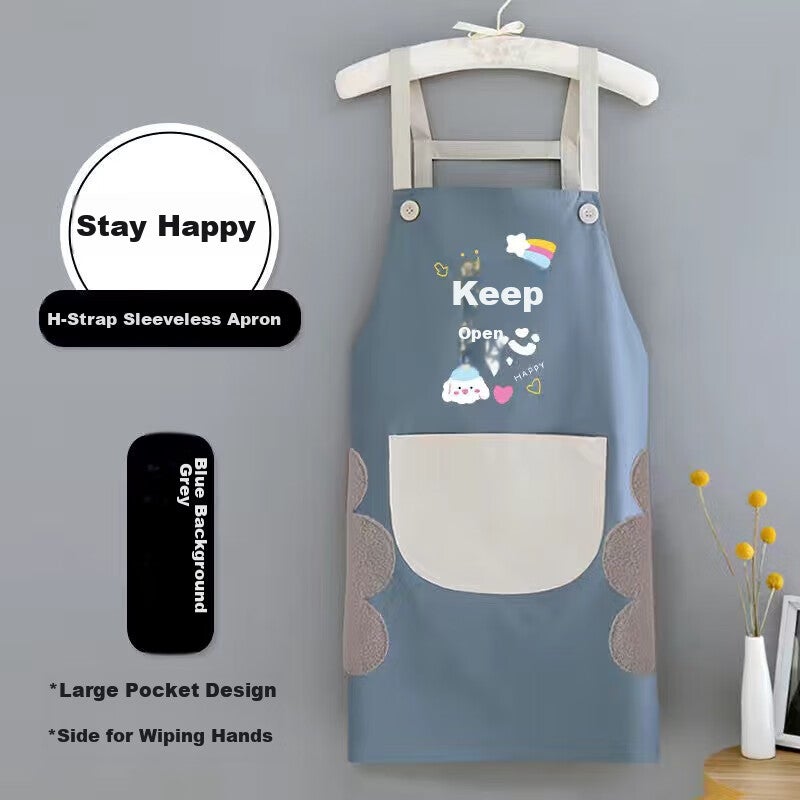 Dipuer Apron, Kitchen Hand-Wiping, Waterproof And Oil-Resistant, Cooking Waist Apron, Home Dining Room Workwear, Cooking Smock, Unisex Style - Image 3