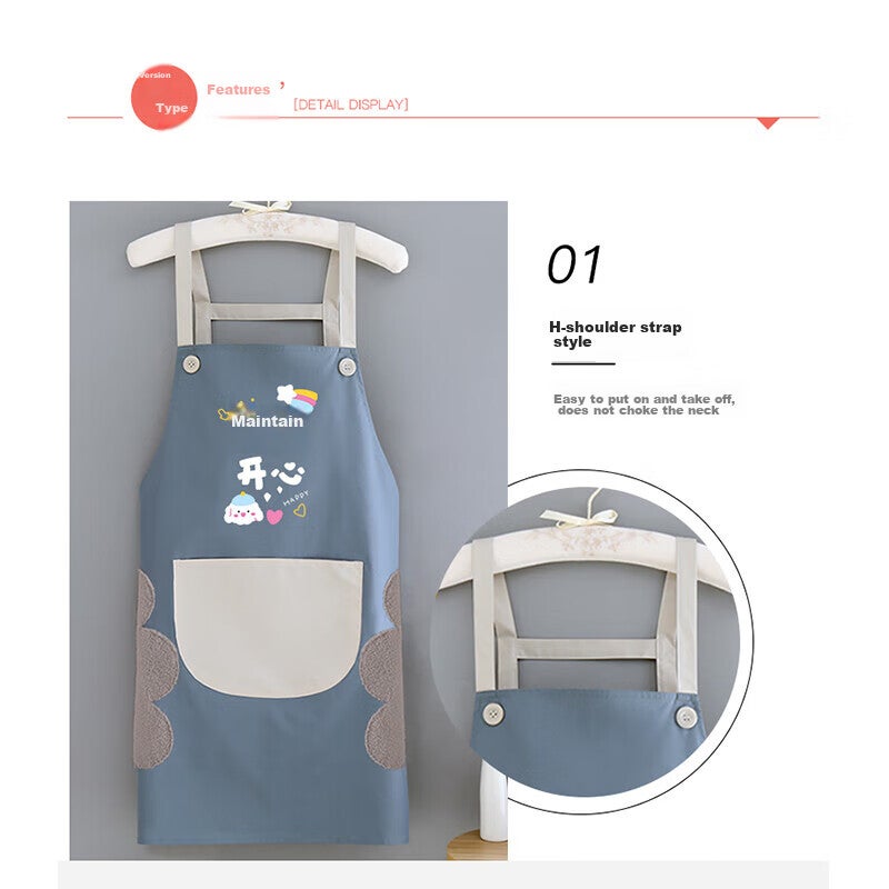 Dipuer Apron, Kitchen Hand-Wiping, Waterproof And Oil-Resistant, Cooking Waist Apron, Home Dining Room Workwear, Cooking Smock, Unisex Style - Image 2