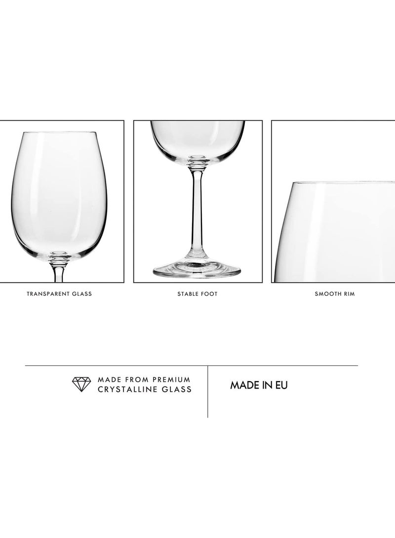 Krosno Pure Collection 350ml Red Wine Glass Set of 6 - Image 5
