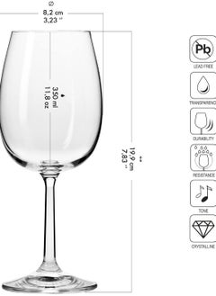 Krosno Krosno Pure Collection 350ml Red Wine Glass Set of 6  - Image 3