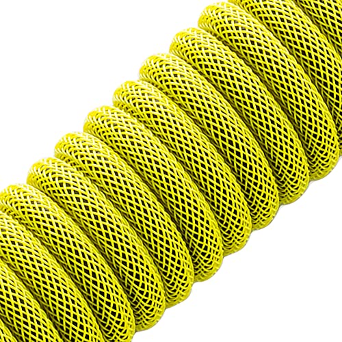 CableMod Classic Coiled Keyboard Cable (Dominator Yellow, USB A to USB Type C, 150cm) - Image 2