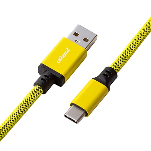 CableMod Classic Coiled Keyboard Cable (Dominator Yellow, USB A to USB Type C, 150cm) - Image 3