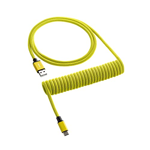 CableMod Classic Coiled Keyboard Cable (Dominator Yellow, USB A to USB Type C, 150cm) - Image 1
