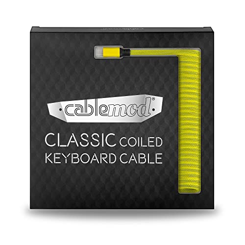 CableMod Classic Coiled Keyboard Cable (Dominator Yellow, USB A to USB Type C, 150cm) - Image 4