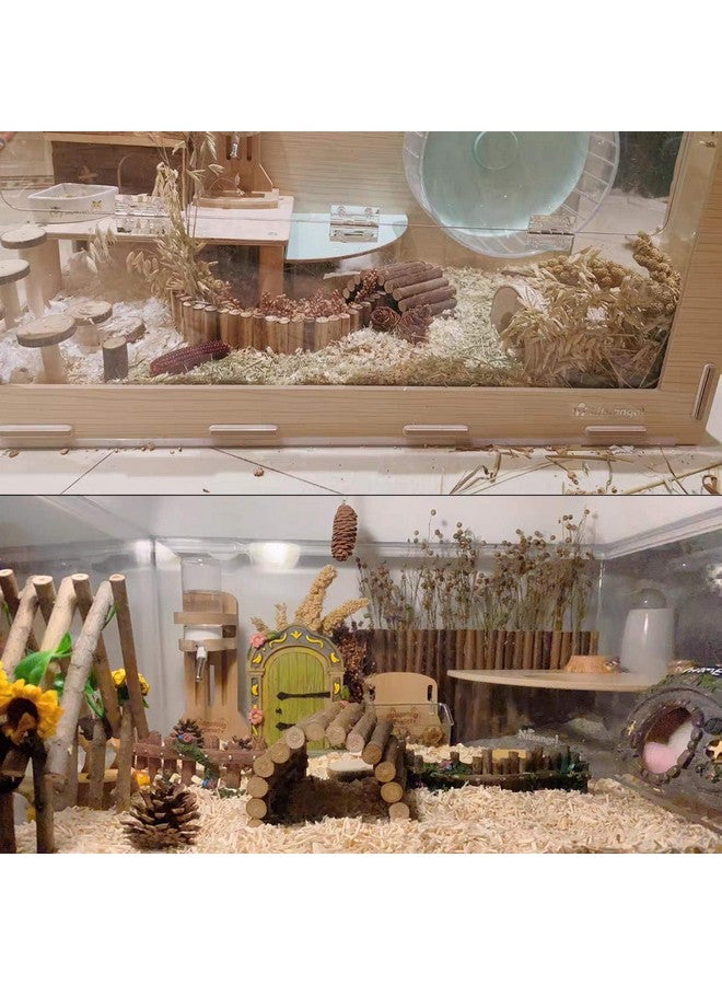 Hamiledyi 2PCS Rat Bendy Long Suspension Bridges, Hamster Bridge Wooden Ladder Bendable Flexible Tunnel Natural Climbing Ladder Chews Toys for Rodents Mouse Dwarf Hamster（15.7×3.9''+7.9×3.9'' Brown） - Image 4