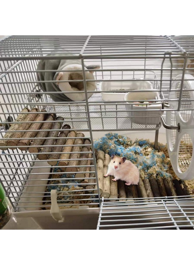 Hamiledyi 2PCS Rat Bendy Long Suspension Bridges, Hamster Bridge Wooden Ladder Bendable Flexible Tunnel Natural Climbing Ladder Chews Toys for Rodents Mouse Dwarf Hamster（15.7×3.9''+7.9×3.9'' Brown） - Image 3