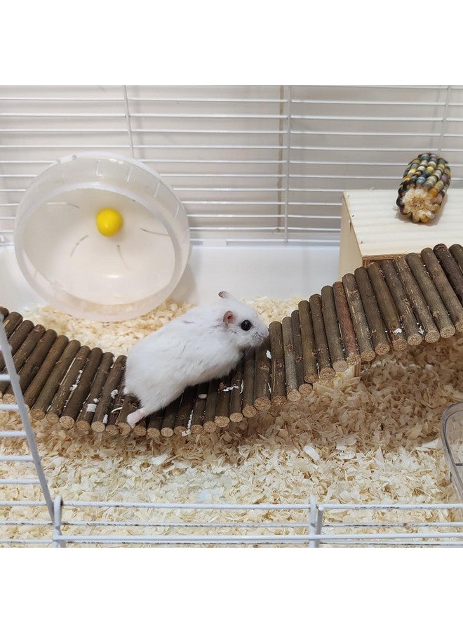 Hamiledyi 2PCS Rat Bendy Long Suspension Bridges, Hamster Bridge Wooden Ladder Bendable Flexible Tunnel Natural Climbing Ladder Chews Toys for Rodents Mouse Dwarf Hamster（15.7×3.9''+7.9×3.9'' Brown） - Image 5