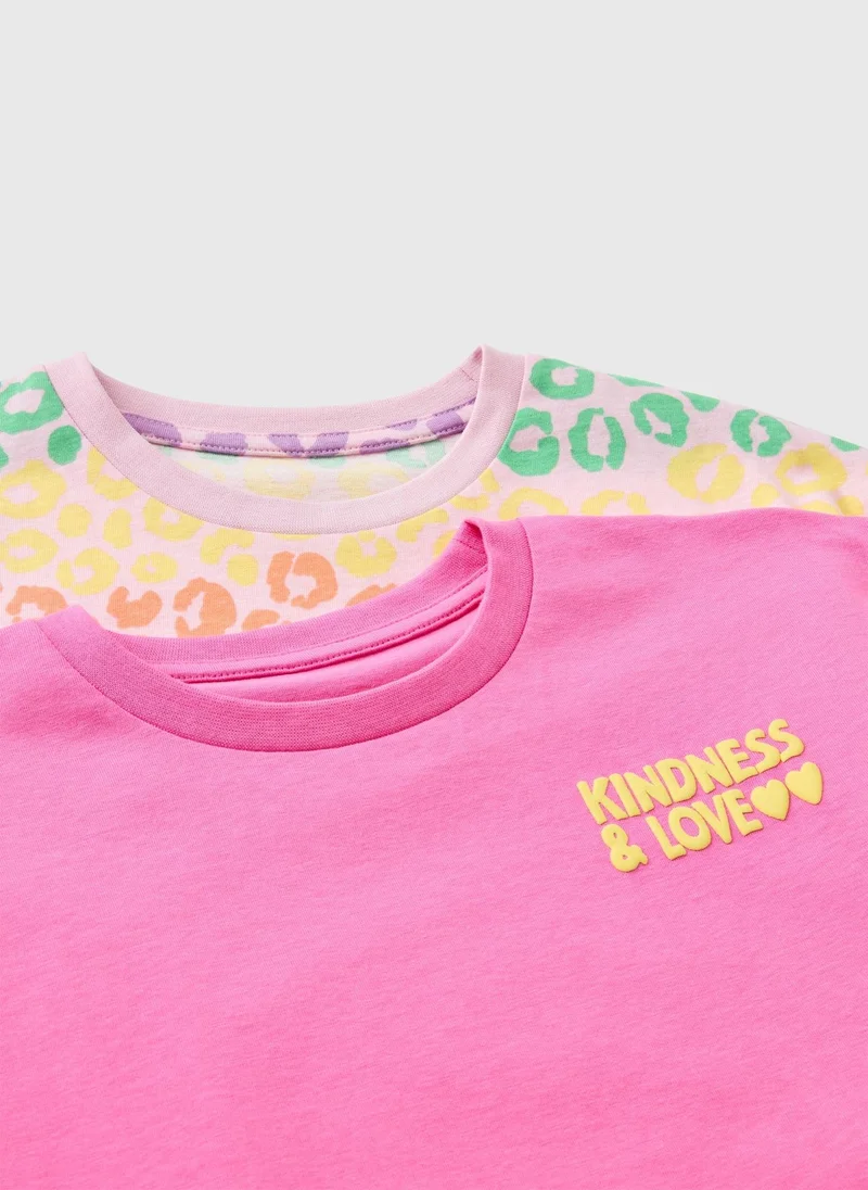 Matalan 2 Pack Girls Multicolour Jersey Dresses