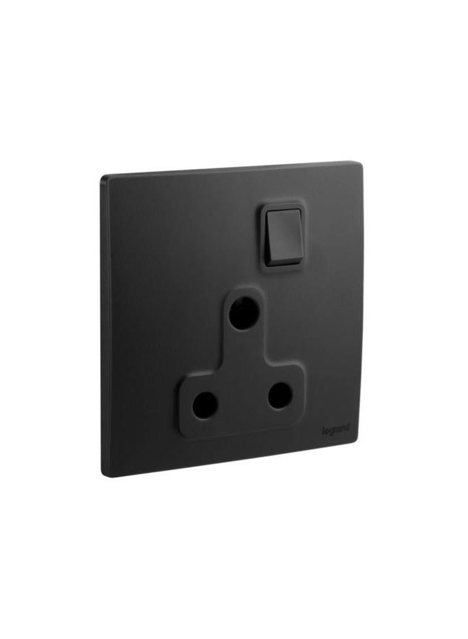 Legrand Mallia Senses 1 مأخذ توصيل بمفتاح BS - 15A Matt Black