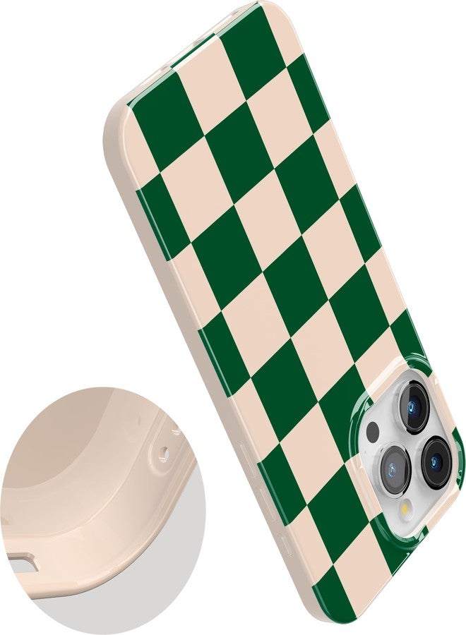 Casely iPhone 14 Pro Case | Fit Check | Green Checkerboard | Classic Ultra Slim Design | Compatible with MagSafe - Image 3