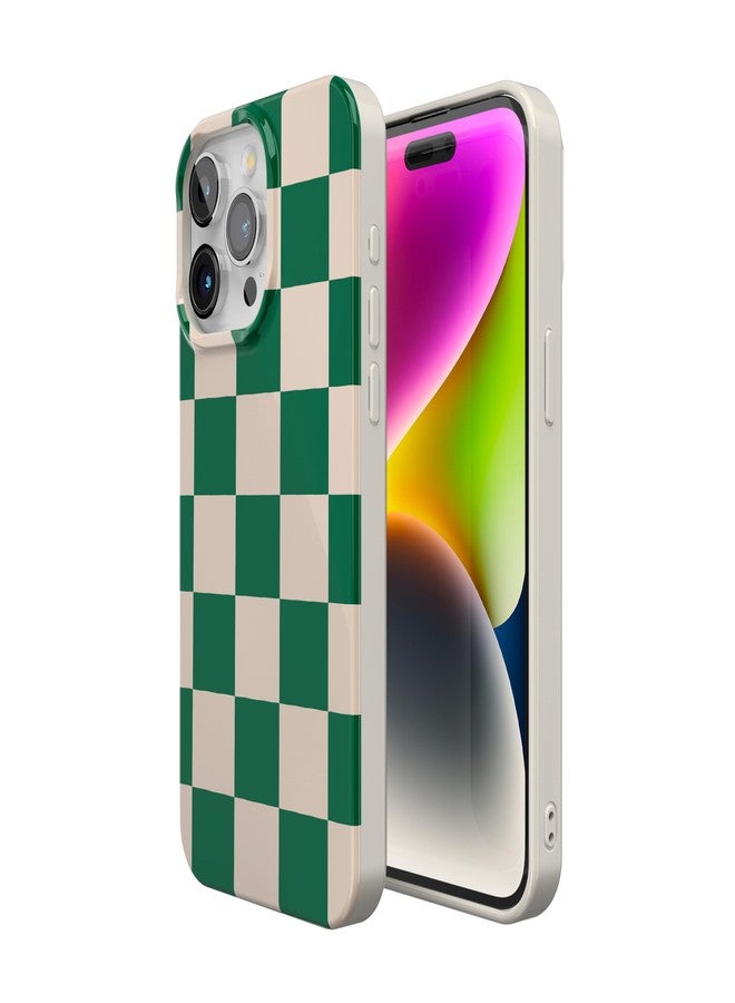Casely iPhone 14 Pro Case | Fit Check | Green Checkerboard | Classic Ultra Slim Design | Compatible with MagSafe - Image 5
