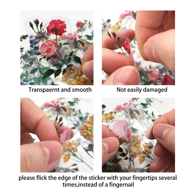 ZMLSED Vintage Natural Stickers, 40Pcs Pretty Floral Decorative Retro Adhesive Watercolor Aesthetic Trendy for Scrapbook Album DIY Craft Daily Planner - Image 3