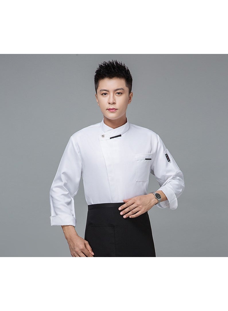 NIBEMINENT Hotel and Kitchen Restaurant Breathable Chef Uniform for Men in Solid Color for Restaurant  - Image 1