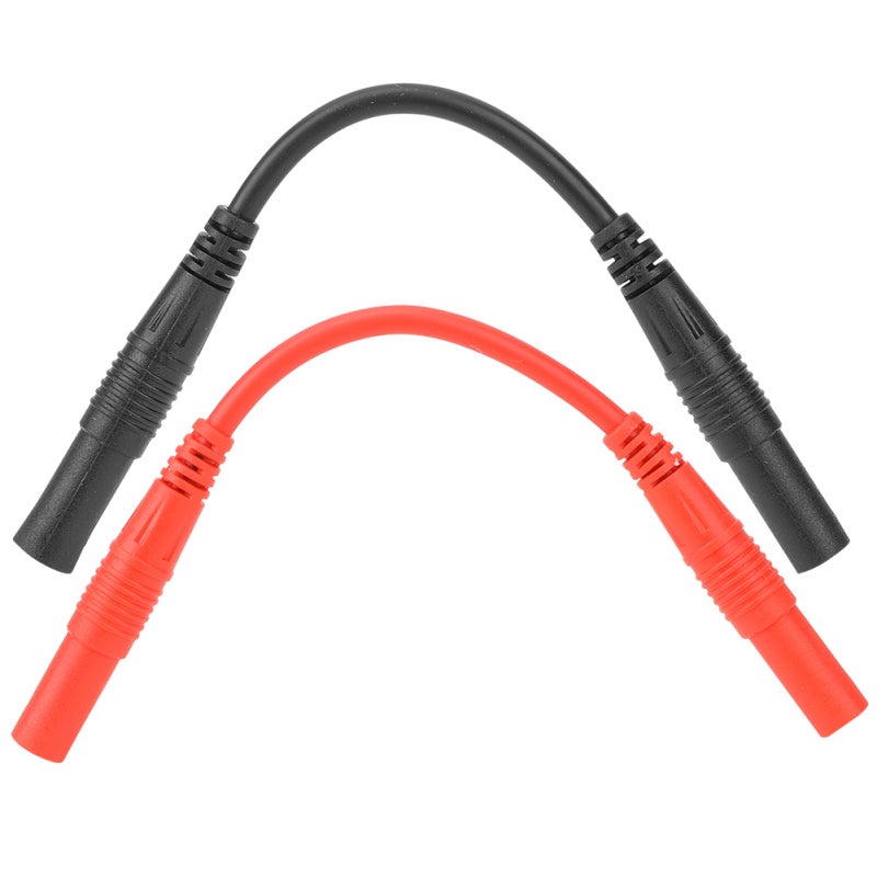 Banana Plug Cable 18AWG Pure Copper Wire 10cm - PVC Insulated Dual Female Head Banana Plug Cable for Safe Electrical Testing - Image 1