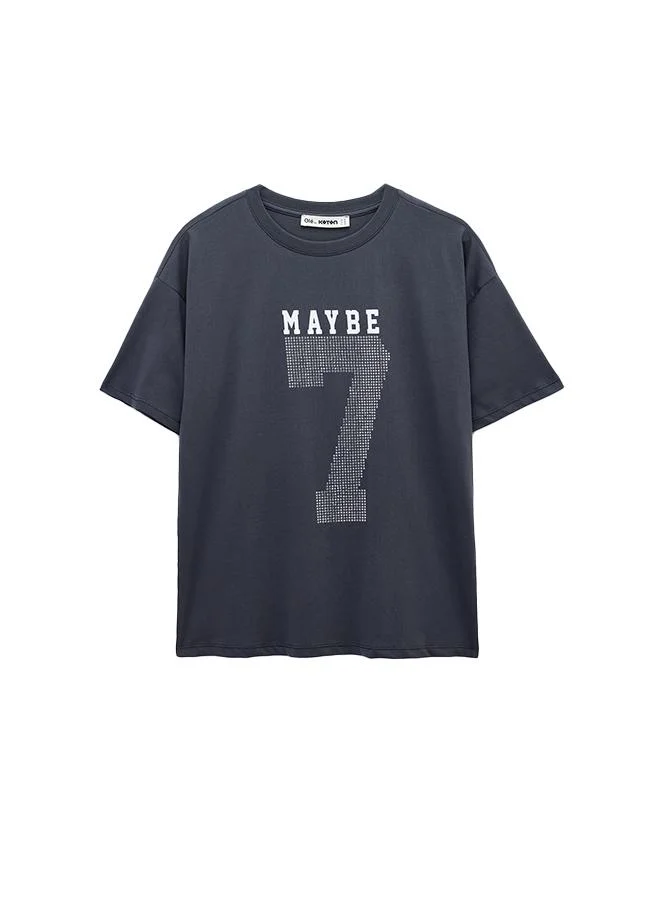 Koton  Crew Neck T-Shirt  | Best Price UAE