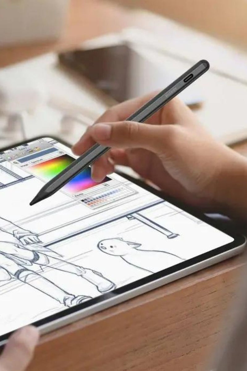 porodo Universal Pencil For Mobile and Tablet with 1.5mm Tip, 30 Days Standby Time, 8 to 10 Hours Working Time, 1.5 Hours Charging Time, 140mAh Battery Capacity - Black - Image 2
