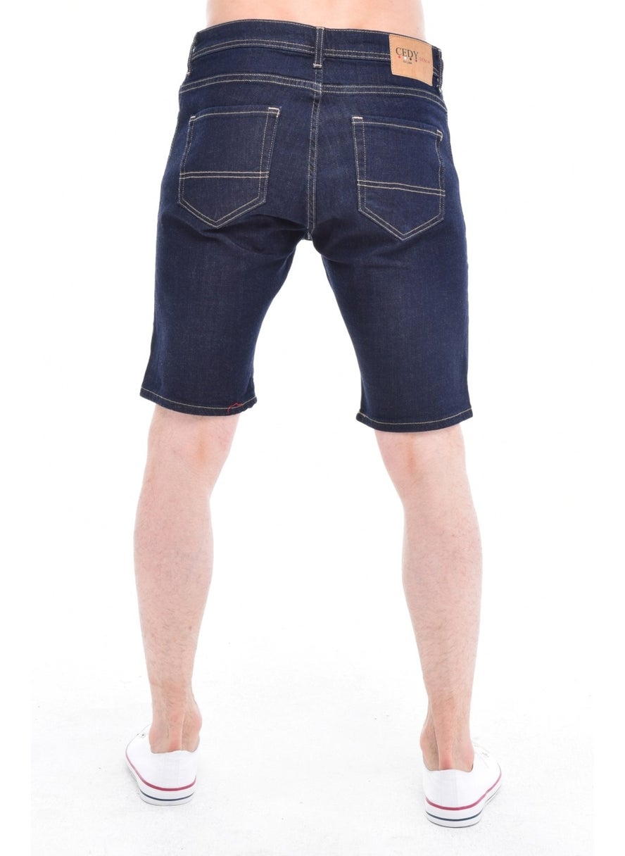 Cedy Denim - Men Izmir Blue Denim Shorts Slim Fit Jean Shorts C342 - Image 1