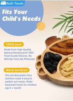 3 Pieces Toddler Tableware Set Baby Bamboo Plate Set Kids Plate with Spoon and Fork Suction Plate for Toddler - pzsku/Z2EBC46F279E83439644EZ/45/_/1729479805/9bb788d6-171b-4bae-a9e4-e2c1897cf2bb