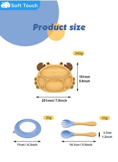 3 Pieces Toddler Tableware Set Baby Bamboo Plate Set Kids Plate with Spoon and Fork Suction Plate for Toddler - pzsku/Z2EBC46F279E83439644EZ/45/_/1729479835/989dfbe1-3581-4b7c-a4ce-20b16cab69e6