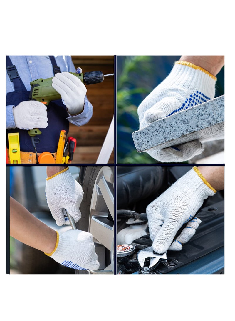 SYOSI 24 Pairs PVC Dotted Knit Work Gloves for Men Women Comfortable Non Slip Cotton Gloves Work Gloves for Painter Mechanic Industrial Warehouse Gardening Construction One Size Bulk - Image 3