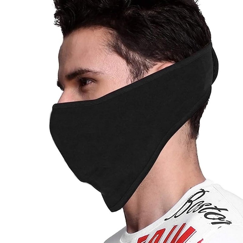 PrimeBox Half Face Cover Mask for bike riding Men Women Skin friendly Breathable Uv rays Anti Dust Sun burn Pollution Strechable Balaclava Face shield Pack of 1 Half Black Patti Ninja Mask - Image 3
