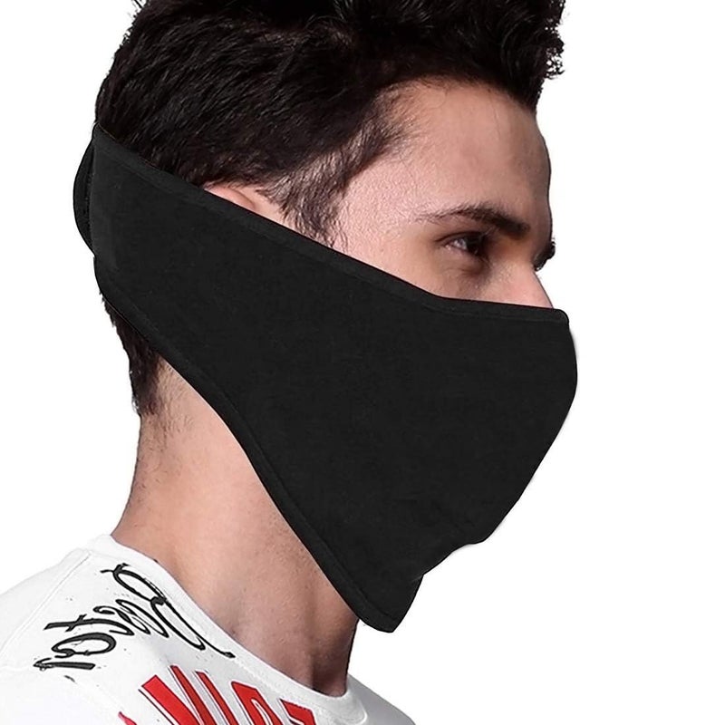 PrimeBox Half Face Cover Mask for bike riding Men Women Skin friendly Breathable Uv rays Anti Dust Sun burn Pollution Strechable Balaclava Face shield Pack of 1 Half Black Patti Ninja Mask - Image 2
