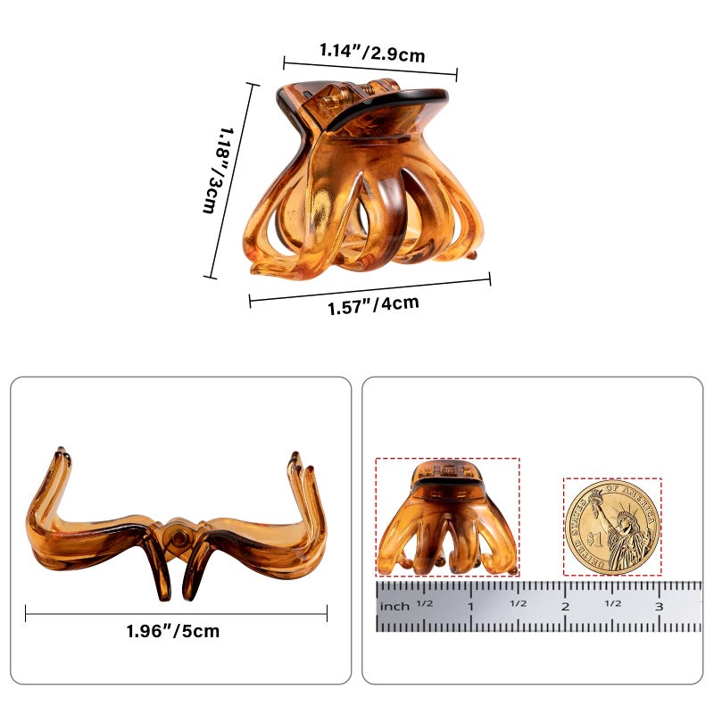 YOHAMA 10 pcs Hair Clips Medium Small 1.57 Inch Octopus Claw Clips 4cm Medium Jaw Clips Durable Strong Grip for Women Girls Thick Hair. - Image 2