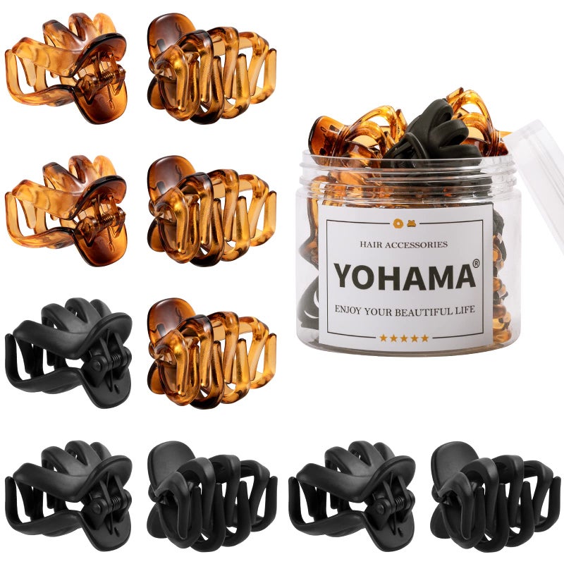 YOHAMA 10 pcs Hair Clips Medium Small 1.57 Inch Octopus Claw Clips 4cm Medium Jaw Clips Durable Strong Grip for Women Girls Thick Hair. - Image 1