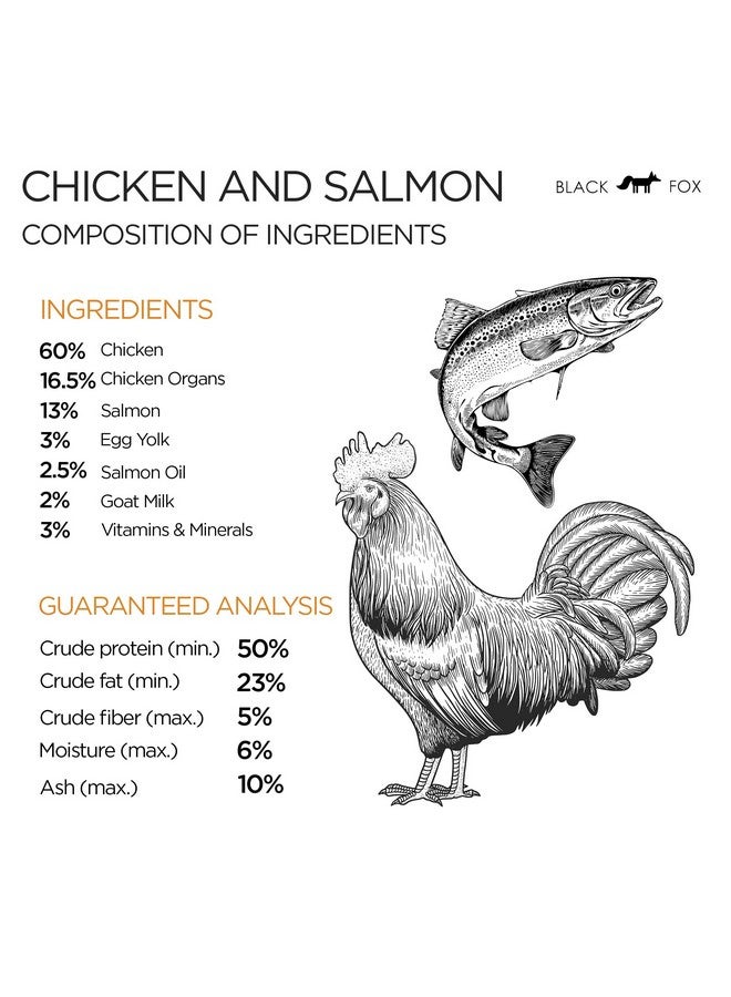 Black Fox BLACK FOX Raw Freeze Dried Dog Food - Chicken & Salmon Entrée - Complete Meal - 1.1lb - Image 2