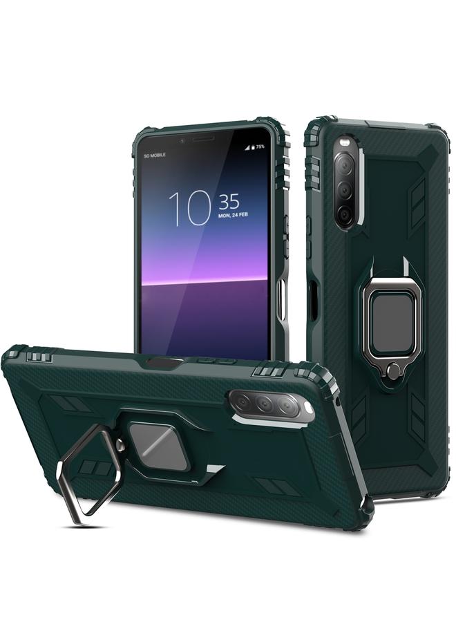 The Bros Case For Sony Xperia L4 Carbon Fiber Protective Case with 360 Degree Rotating Ring Holder