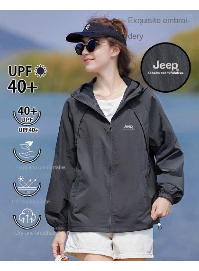 جيب سترة صيفية واقية من الشمس للنساء - معطف رياضي مقاوم للأشعة فوق البنفسجية للمناسبات الخارجية والعادية، قميص واق من الشمس خفيف الوزن مريح وفضفاض للأزواج - Image 1
