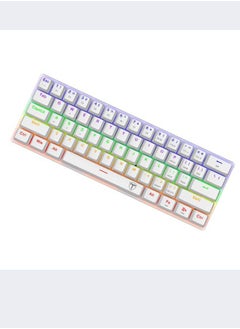 T-DAGGER T-DAGGER 60% Wired Mechanical Gaming Keyboard, RGB Backlit Ultra-Compact Mini Keyboard, Waterproof Mini Compact 61 Keys Keyboard for PC/Mac Gamer, Typist, Travel, Easy to Carry on Business Trip(White)  - Image 2
