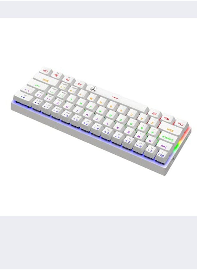 T-DAGGER - T-DAGGER 60% Wired Mechanical Gaming Keyboard, RGB Backlit Ultra-Compact Mini Keyboard, Waterproof Mini Compact 61 Keys Keyboard for PC/Mac Gamer, Typist, Travel, Easy to Carry on Business Trip(White) - Image 1