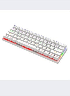 T-DAGGER T-DAGGER 60% Wired Mechanical Gaming Keyboard, RGB Backlit Ultra-Compact Mini Keyboard, Waterproof Mini Compact 61 Keys Keyboard for PC/Mac Gamer, Typist, Travel, Easy to Carry on Business Trip(White)  - Image 5