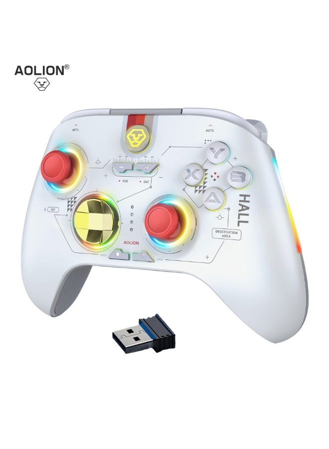 AOLION Enhanced Wireless Bluetooth Controller with Hall Joysticks/Hall Triggers/RGB Lighting - No Stick Drift, No Dead Zone - Work for Windows PC, Android, Steam and Switch - Image 1