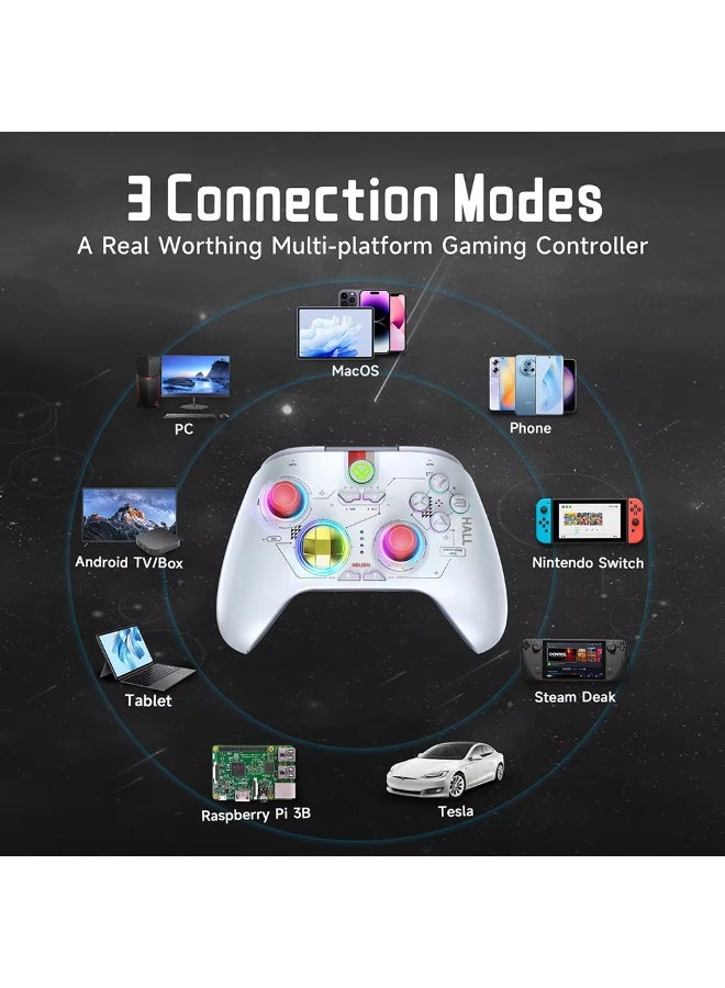 AOLION Enhanced Wireless Bluetooth Controller with Hall Joysticks/Hall Triggers/RGB Lighting - No Stick Drift, No Dead Zone - Work for Windows PC, Android, Steam and Switch - Image 5