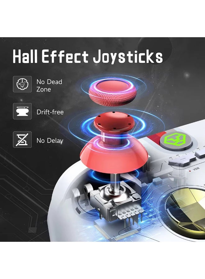 AOLION Enhanced Wireless Bluetooth Controller with Hall Joysticks/Hall Triggers/RGB Lighting - No Stick Drift, No Dead Zone - Work for Windows PC, Android, Steam and Switch - Image 2