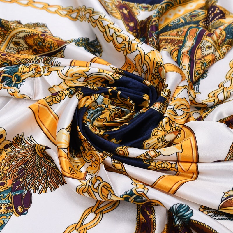 Bohemian Chain 90 Satin Generous Silk Scarf Bag Accessories Women'S Printed Scarf - Image 4