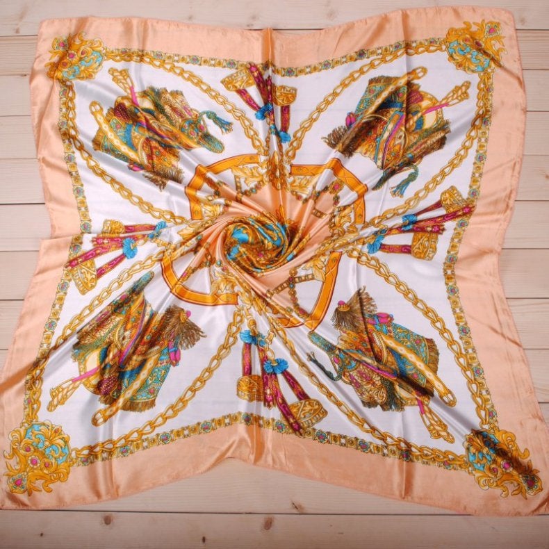 Bohemian Chain 90 Satin Generous Silk Scarf Bag Accessories Women'S Printed Scarf - Image 3