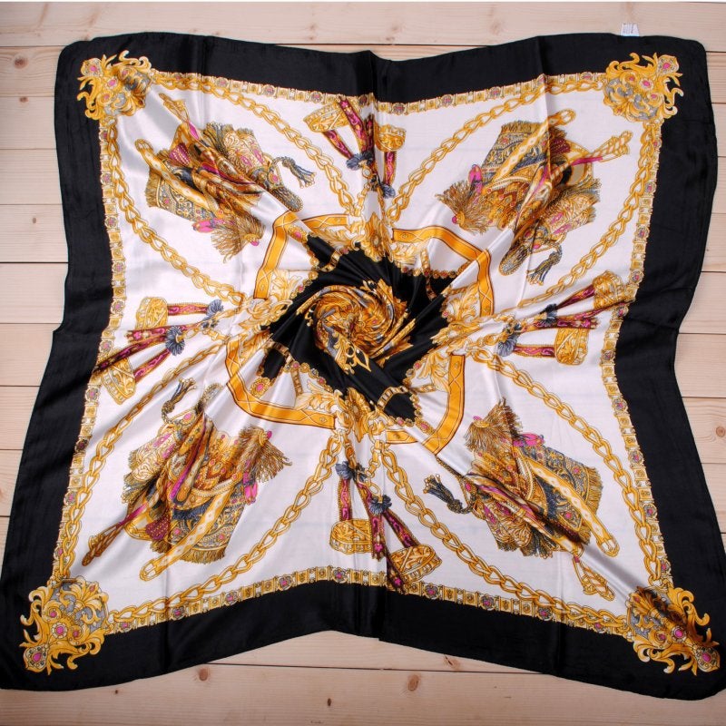 Bohemian Chain 90 Satin Generous Silk Scarf Bag Accessories Women'S Printed Scarf - Image 2