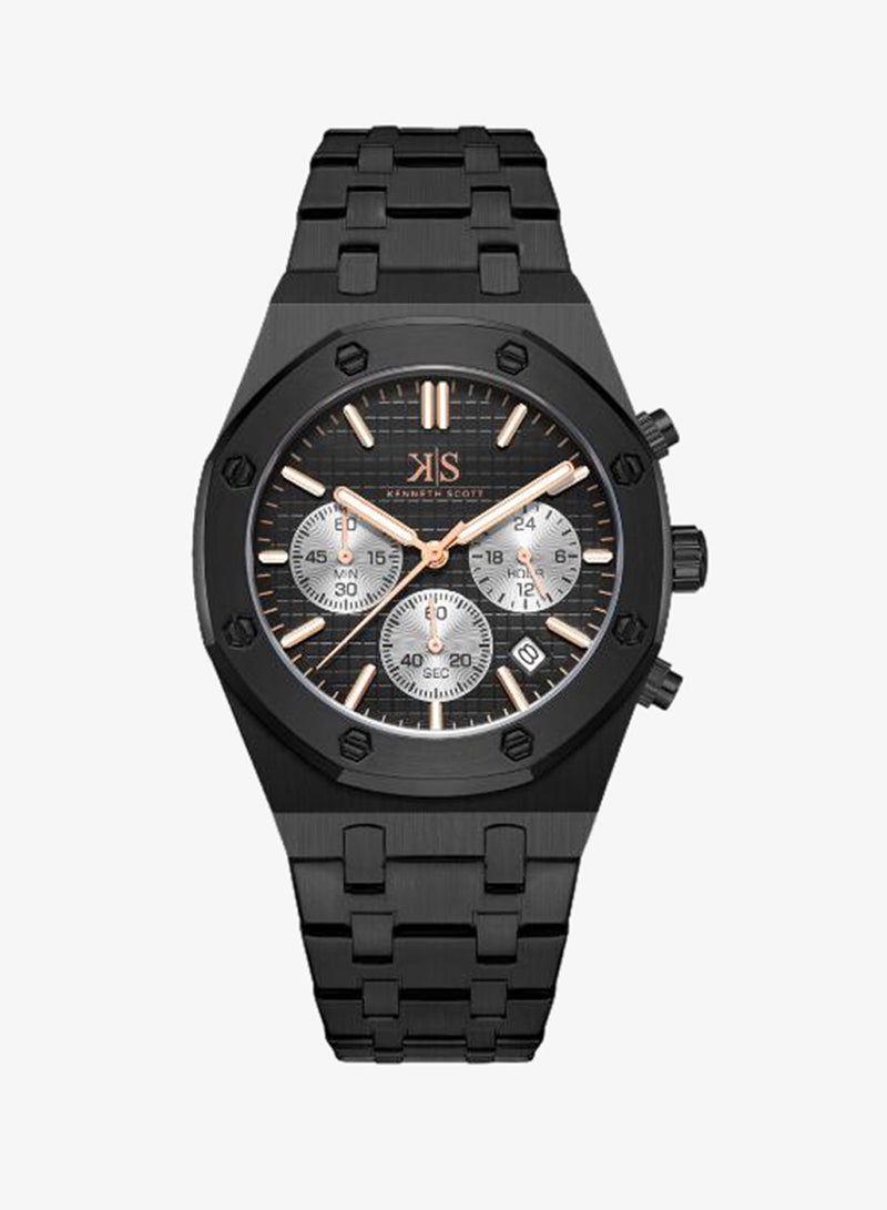 KENNETH SCOTT Men's Stainless Steel Multi Function Watch K24112-BBBB - 42 mm - Image 5